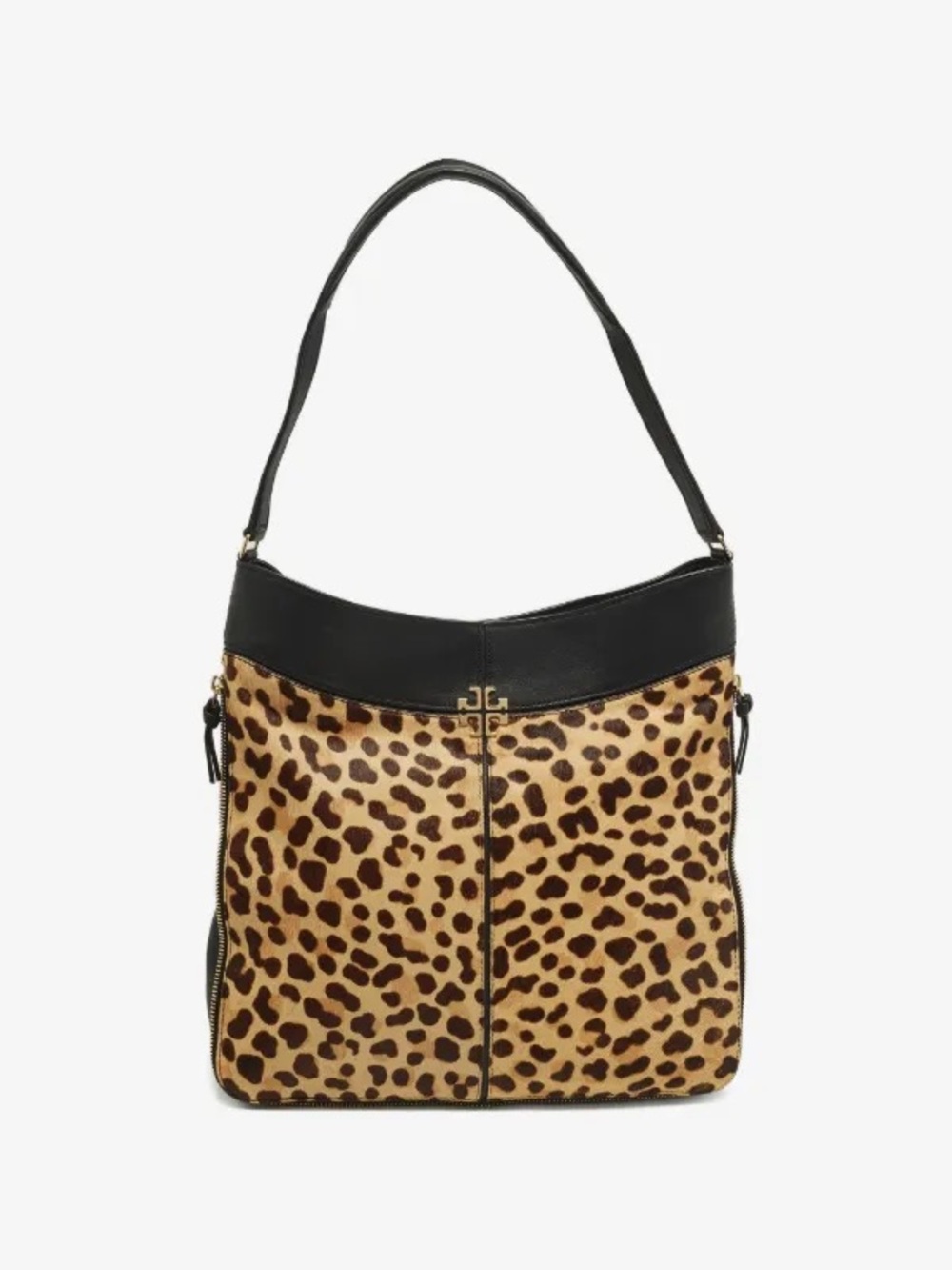 NWT Tory Burch Leopard-Print Shoulder Bag in Black and Brown - Picture 8 of 8